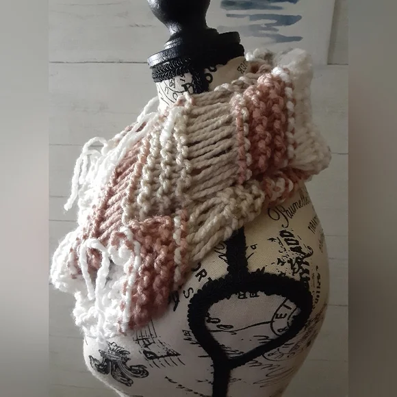 Handknit Fisherman Infinity Scarf - Picture 3 of 4